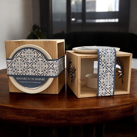 Natural Bamboo & Ceramic Wax Melt Burner