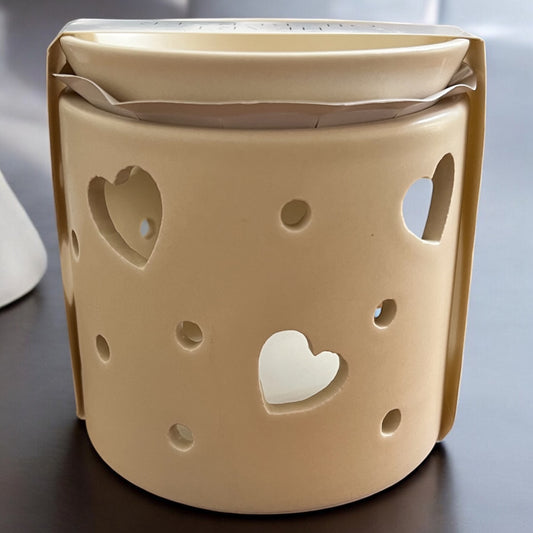 Cream  Heart Cut out Wax Burner